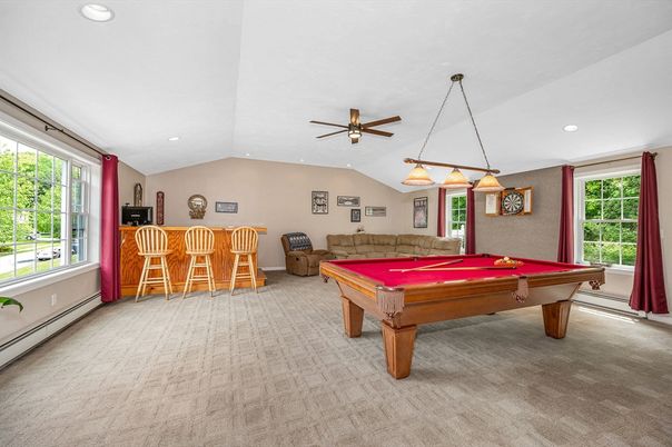 Billiard Table, Game Room, Interior, Pendant Lights, Recessed Lighting