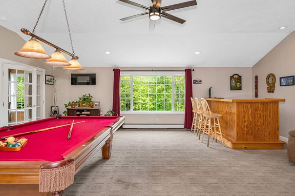 Billiard Table, Game Room, Interior, Pendant Lights, Recessed Lighting