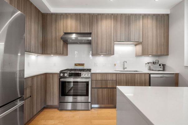 Interior, Kitchen, Stainless Steel Appliances, Wood Texture Flooring