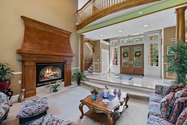 Fireplace, Interior, Living room, Recessed Lighting