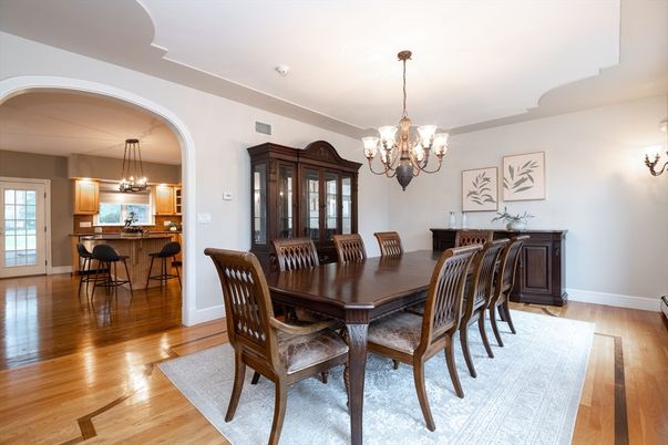 Chandelier, Dining room, Interior, Kitchen, Wood Texture Flooring
