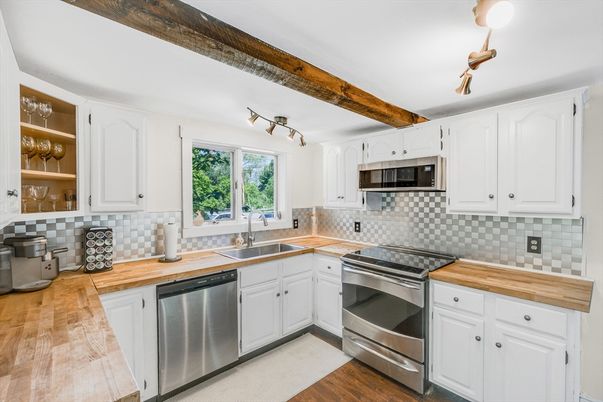 Interior, Kitchen, Stainless Steel Appliances, Wood Texture Flooring