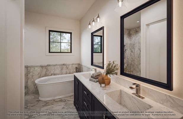Bathroom, Interior, Marble, Marble Walls, Recessed Lighting