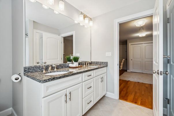 Bathroom, Dual Sink Vanities, Interior, Wood Texture Flooring