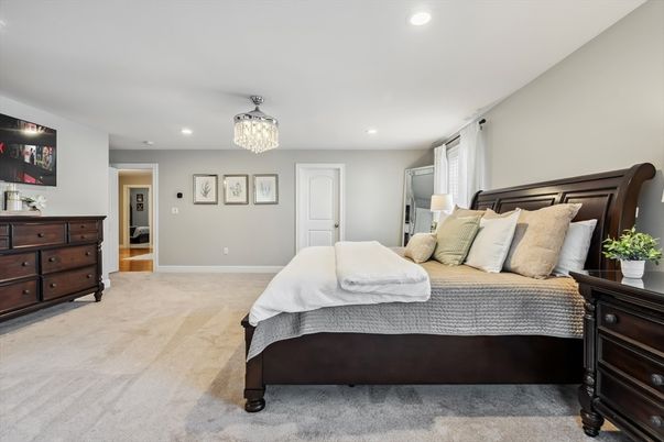 Bedroom, Chandelier, Interior, Recessed Lighting