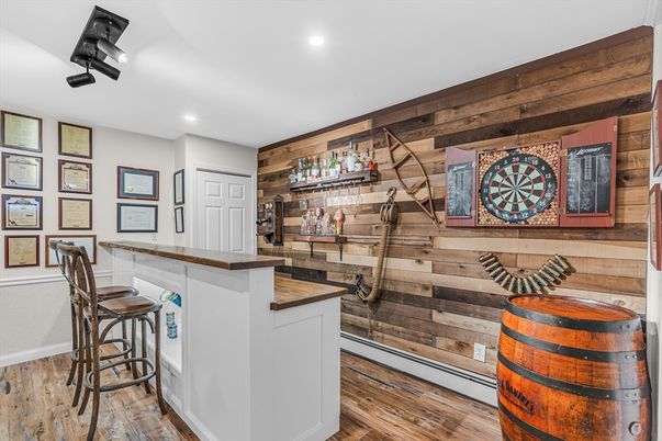 Interior, Recessed Lighting, Wood Texture Flooring, Wooden Walls