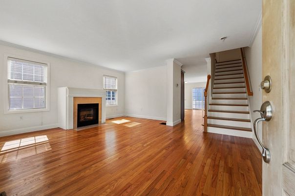 Empty room, Fireplace, Interior, Wood Texture Flooring