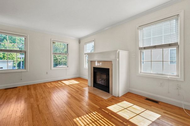 Empty room, Fireplace, Interior, Wood Texture Flooring