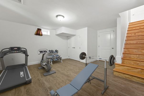 Fitness Equipment, Interior, Wood Texture Flooring