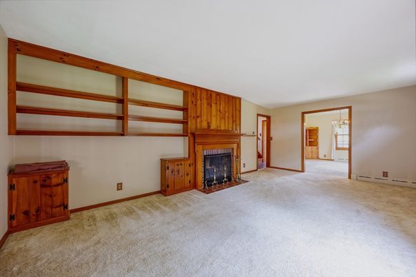 Empty room, Fireplace, Interior, Wooden Walls
