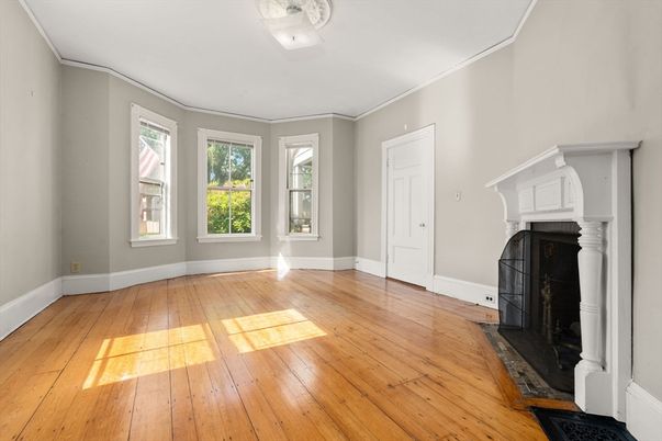 Empty room, Fireplace, Interior, Wood Texture Flooring