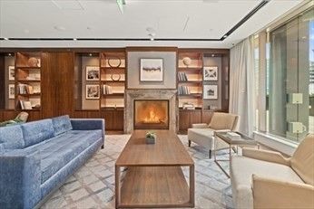 Fireplace, Interior, Living room, Recessed Lighting, Wooden Walls