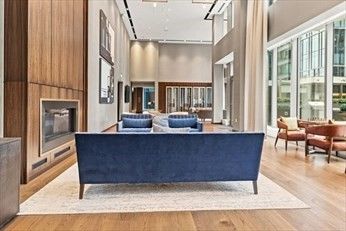 Fireplace, Interior, Living room, Recessed Lighting, Wood Texture Flooring, Wooden Walls