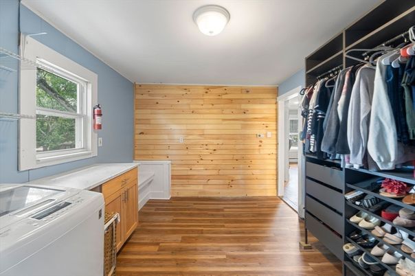 Interior, Walk-in Closets, Wood Texture Flooring, Wooden Walls