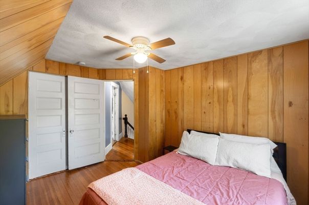 Bedroom, Interior, Wood Texture Flooring, Wooden Walls