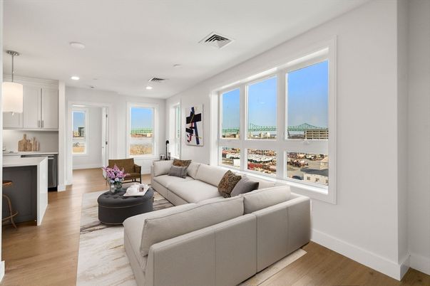 Interior, Kitchen, Living room, Pendant Lights, Recessed Lighting, Wood Texture Flooring
