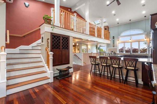 Interior, Pendant Lights, Recessed Lighting, Wood Texture Flooring