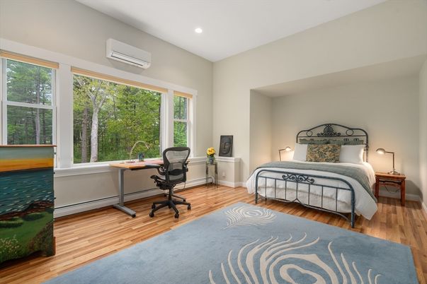 Bedroom, Home Office, Interior, Recessed Lighting, Wood Texture Flooring