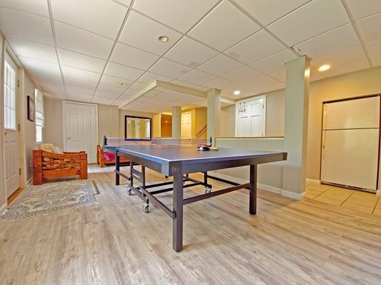 Game Room, Interior, Recessed Lighting, Wood Texture Flooring