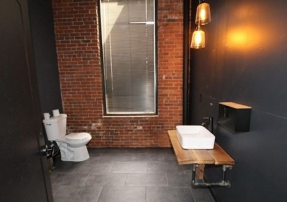 Bathroom, Interior, Pendant Lights, Stone Walls