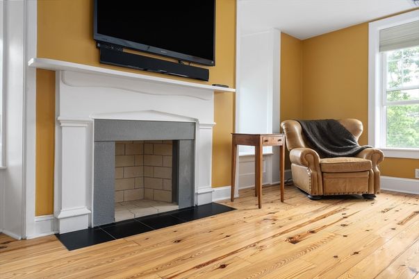 Fireplace, Interior, Wood Texture Flooring