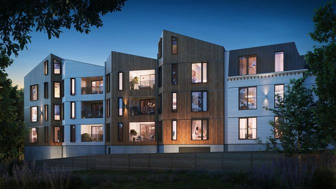 Exterior, Facade, Modern