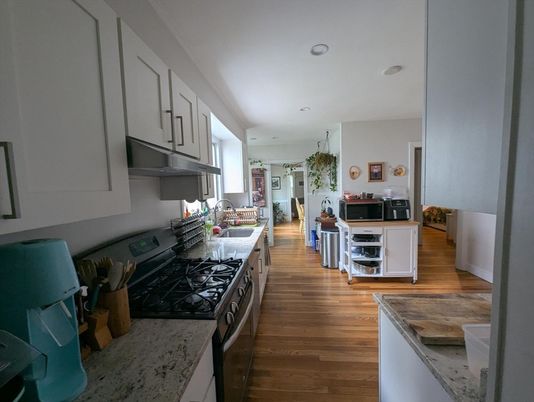 Interior, Kitchen, Recessed Lighting, Wood Texture Flooring