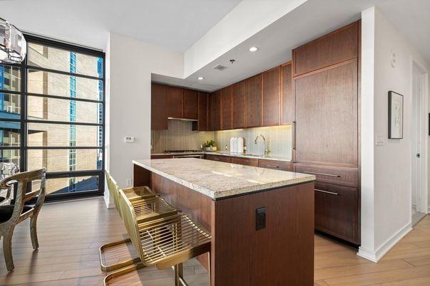 Interior, Kitchen, Recessed Lighting, Wood Texture Flooring