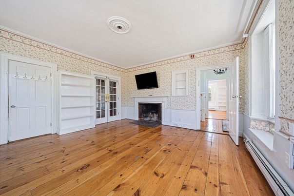 Empty room, Fireplace, Interior, Wood Texture Flooring