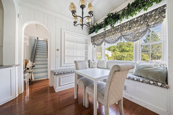 Chandelier, Dining room, Interior, Wood Texture Flooring