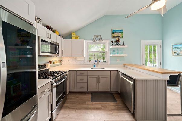 Interior, Kitchen, Wood Texture Flooring