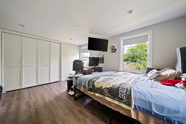 Bedroom, Home Office, Interior, Recessed Lighting, Wood Texture Flooring