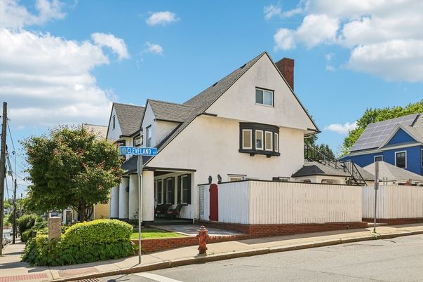 Exterior, Facade, Solar Panels, Tudor Revival