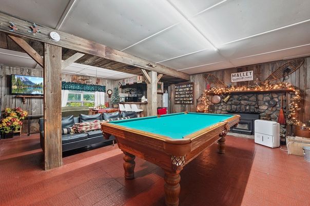 Billiard Table, Fireplace, Game Room, Interior