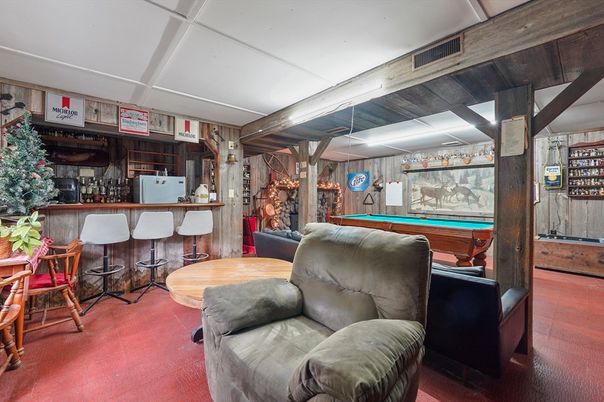 Billiard Table, Game Room, Interior, Wooden Walls