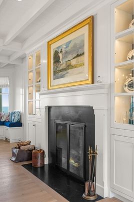Fireplace, Interior, Water, Wood Texture Flooring