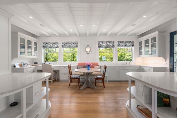 Dining room, Interior, Kitchen, Recessed Lighting, Wood Texture Flooring