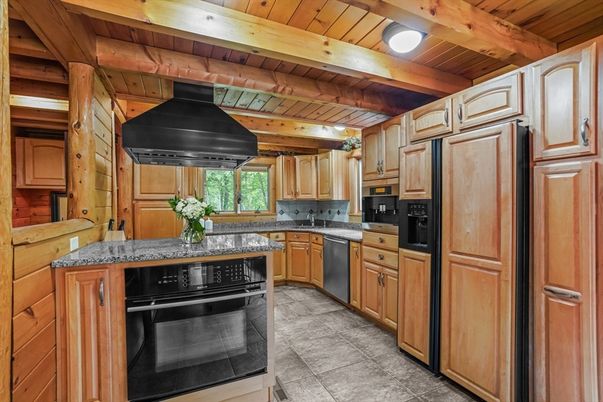 Interior, Kitchen, Stainless Steel Appliances, Wooden Beams, Wooden Ceilings, Wooden Walls