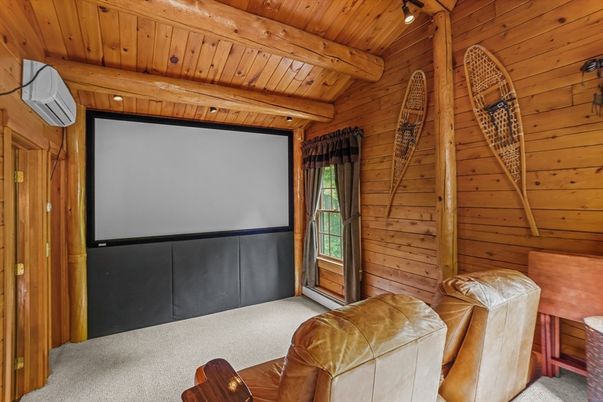 Interior, Projection Screen, Wooden Beams, Wooden Ceilings, Wooden Walls