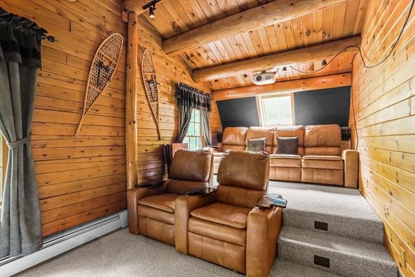 Home Theatre Room, Interior, Living room, Wooden Beams, Wooden Ceilings, Wooden Walls