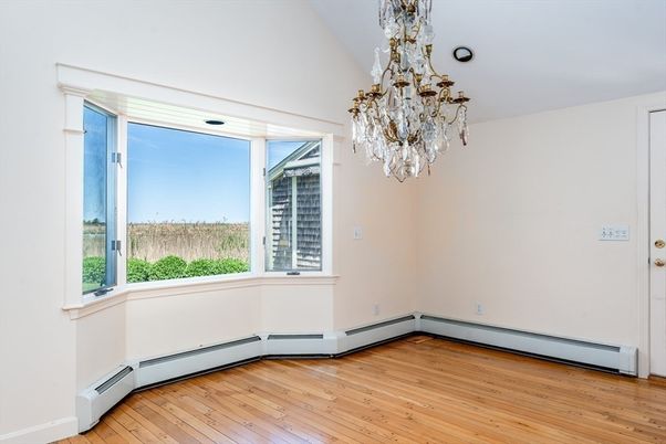 Chandelier, Empty room, Interior, Recessed Lighting, Wood Texture Flooring