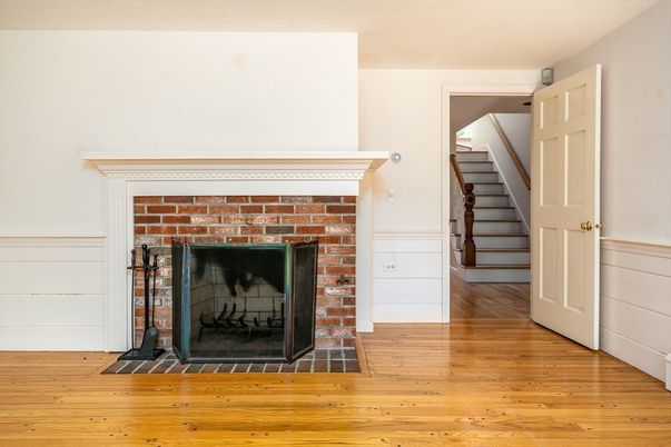 Fireplace, Interior, Wood Texture Flooring