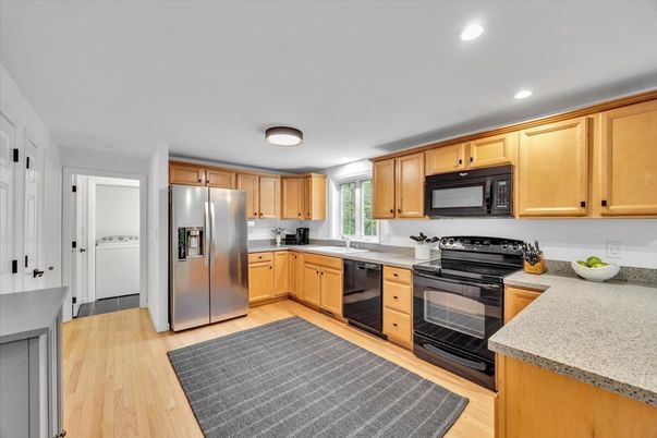 Interior, Kitchen, Recessed Lighting, Wood Texture Flooring