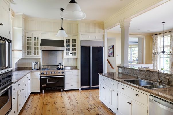 Interior, Kitchen, Pendant Lights, Stainless Steel Appliances, Wood Texture Flooring