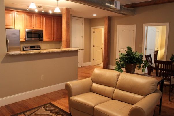 Interior, Kitchen, Living room, Pendant Lights, Recessed Lighting, Wood Texture Flooring