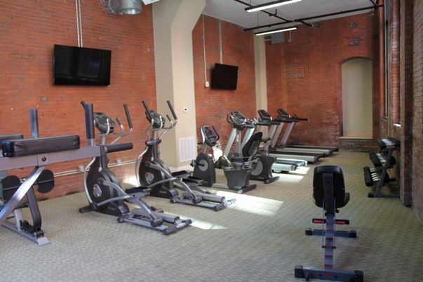 Fitness Equipment, Gym, Interior, Stone Walls