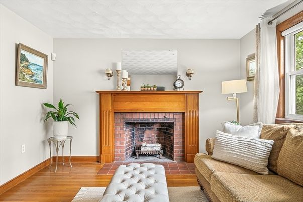 Fireplace, Interior, Wood Texture Flooring
