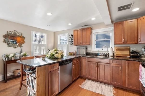 Interior, Kitchen, Recessed Lighting, Wood Texture Flooring