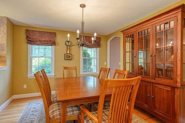 Chandelier, Dining room, Interior, Wood Texture Flooring