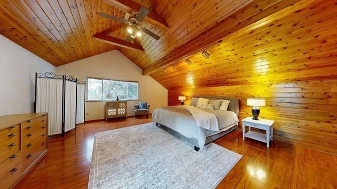Bedroom, Interior, Wooden Beams, Wooden Ceilings, Wood Texture Flooring, Wooden Walls